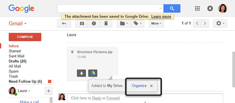 download file trong email với google drive