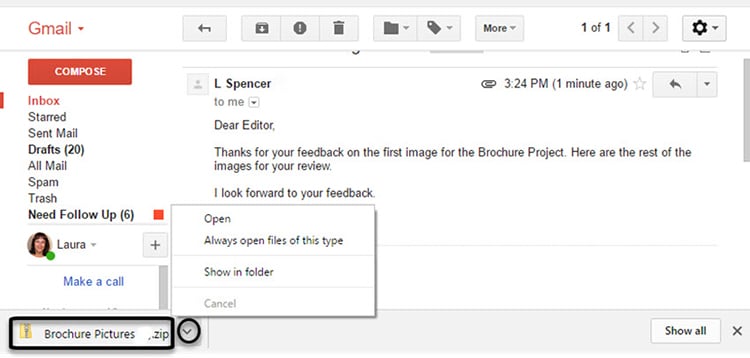 C&aacute;ch download file trong email