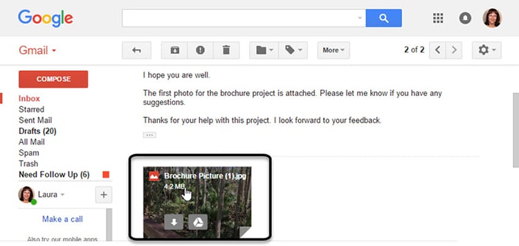 C&aacute;ch mở tập tin trong email