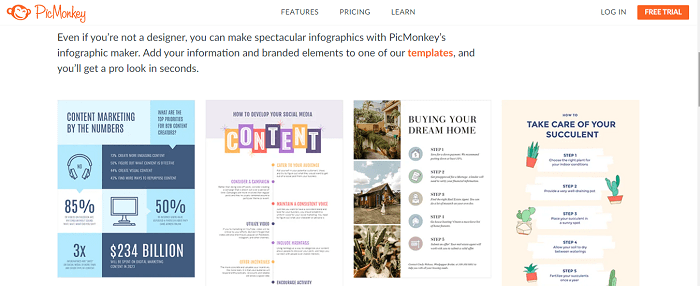 PicMonkey- trợ thủ đắc lực cho người mới l&agrave;m infographic