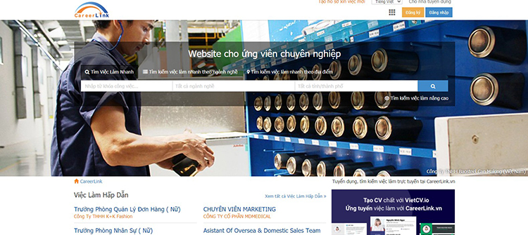Trang web đăng tin tuyển dụng Careerlink