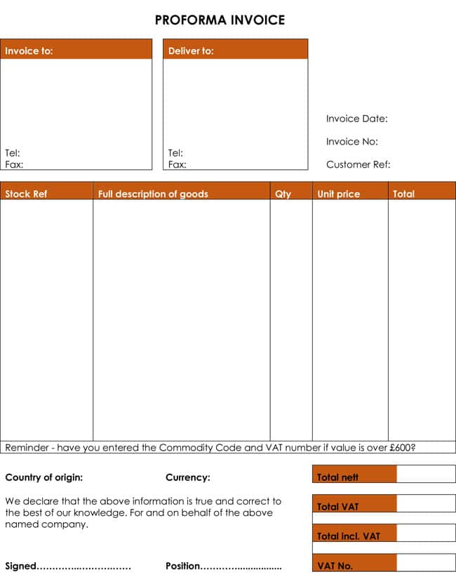 Proforma Invoice l&agrave; h&oacute;a đơn chiếu lệ