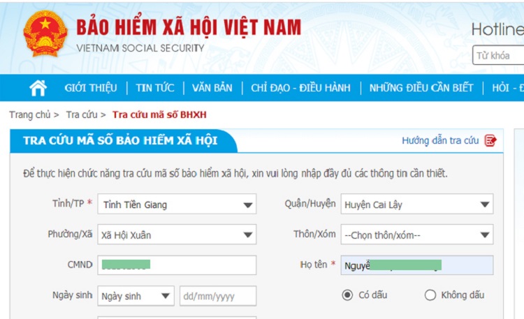 Tra cứu m&atilde; số bhxh