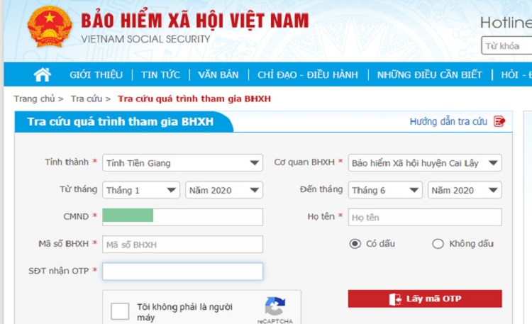 Chức năng tra cứu bảo hiểm x&atilde; hội