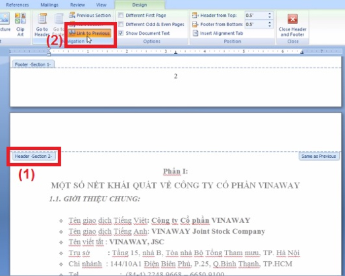 Đ&aacute;nh số trang từ 1 trang bất kỳ trong Word 2007 bước 7