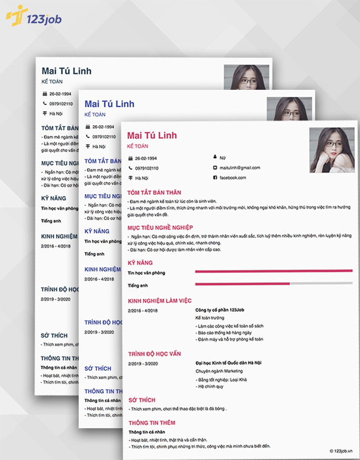 Mẫu CV cho thực tập sinh