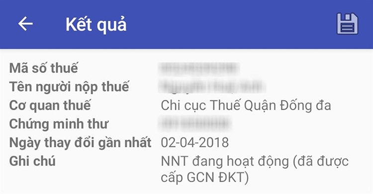 tra mã số thuế