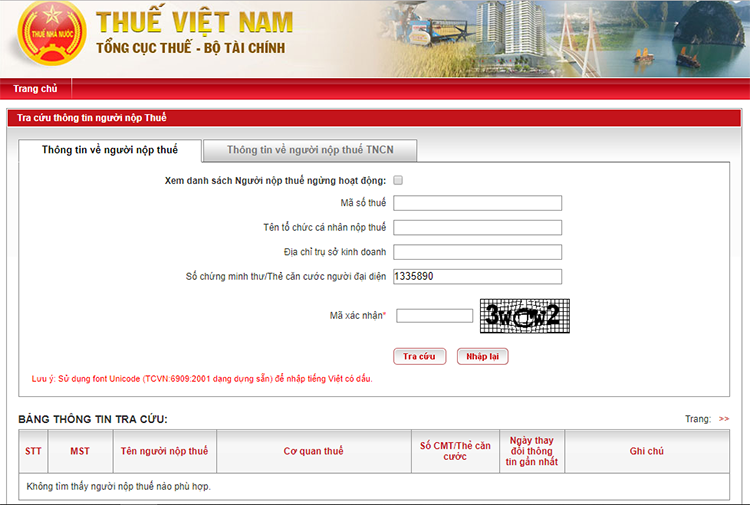 tra cứu thông tin doanh nghiệp thuế