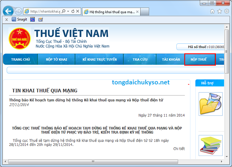 Lập giấy đăng k&yacute; nộp thuế điện tử