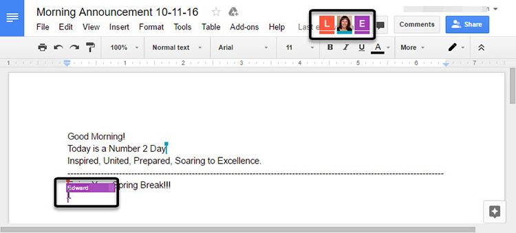 th&ocirc;ng b&aacute;o google docs