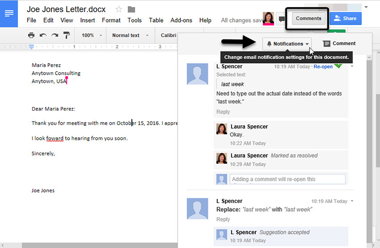 c&aacute;ch bật th&ocirc;ng b&aacute;o google Docs
