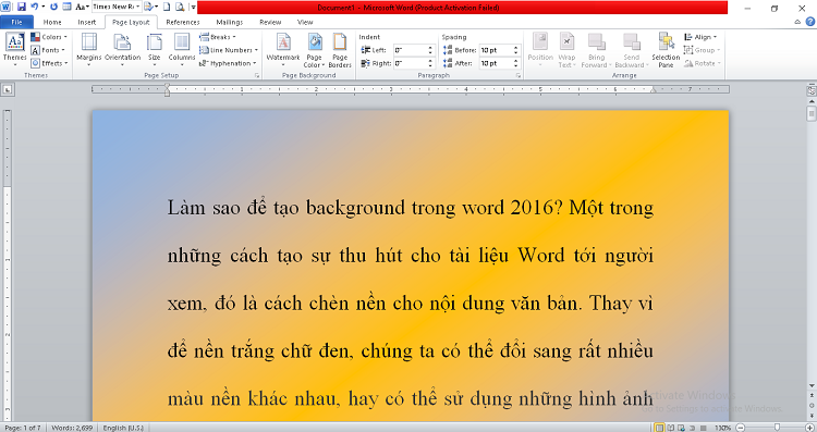 Kết quả sau khi ch&egrave;n ảnh