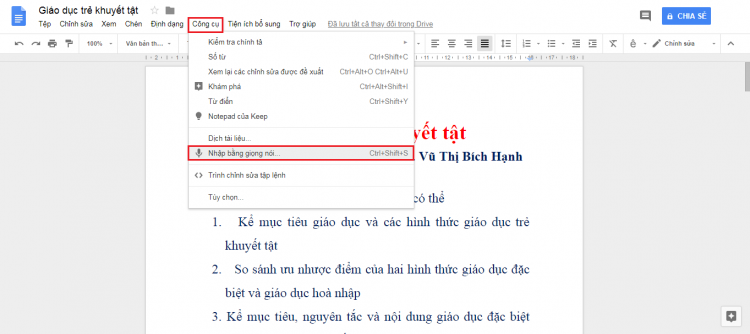 Nhập liệu bằng giọng n&oacute;i