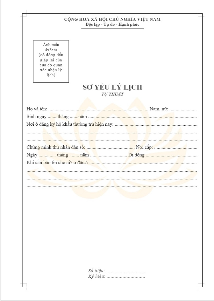 sơ yếu lý lịch