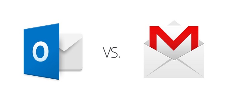 so s&aacute;nh gmail với outlook