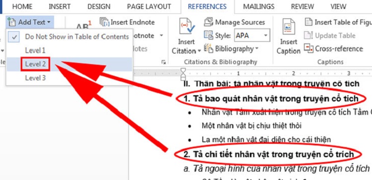 C&aacute;ch l&agrave;m mục lục trong word