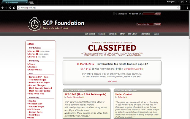 SCP l&agrave; một trang web được y&ecirc;u th&iacute;ch vởi sự thần b&iacute; của n&oacute;