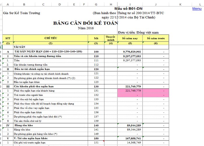 C&aacute;ch lập bảng c&acirc;n đối kế to&aacute;n