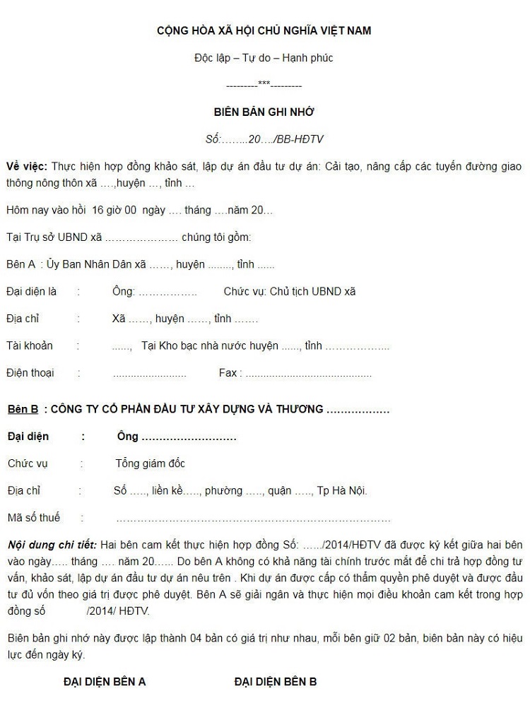những nội dung quan trọng của MOU