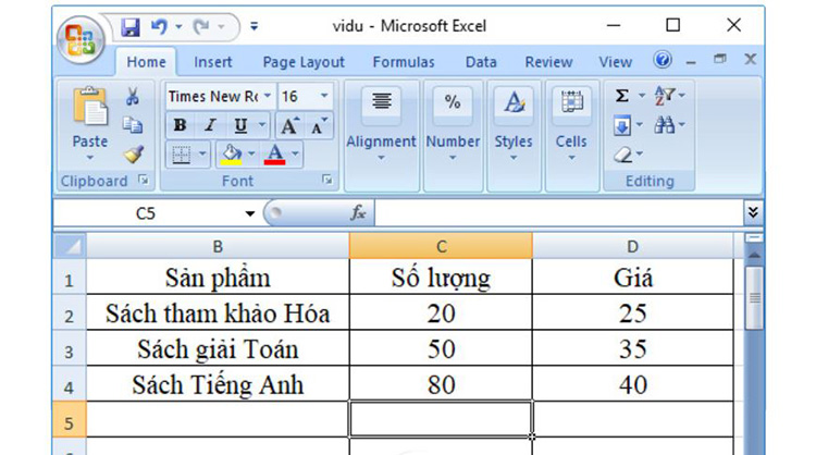 bảng đ&atilde; cho số lượng