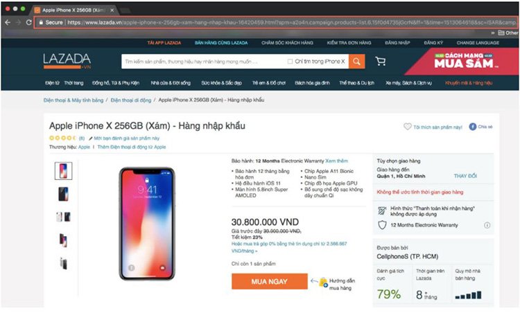 sản phẩm Iphone X b&aacute;n tại Lazada.vn