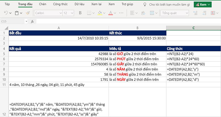 2 mốc thời gian cần t&iacute;nh to&aacute;n l&agrave; 7/14/2010 10:35:15 v&agrave; 6/9/2015 15:30:00