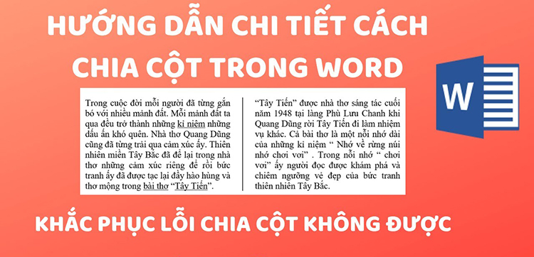 Khắc phục lỗi sau khi thực hiện c&aacute;ch chia cột trong word