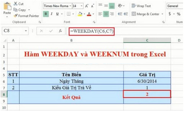 chủ nhật c&oacute; thứ tự l&agrave; 1