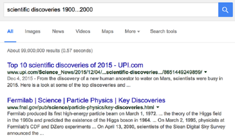 Cách search Google sử dụng khung thời gian.