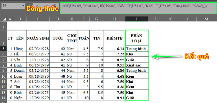 H&agrave;m IF trong excel 7