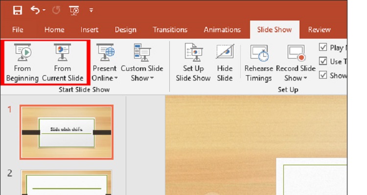 tr&igrave;nh chiếu slide powerpoint