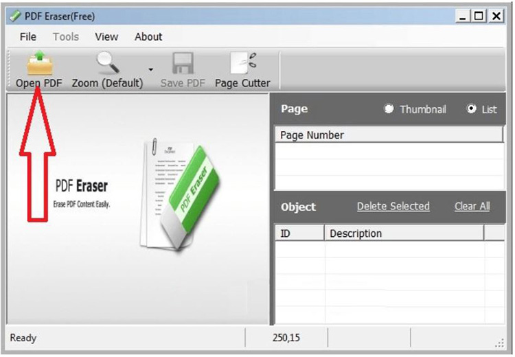 mở file PDF cần x&oacute;a chữ