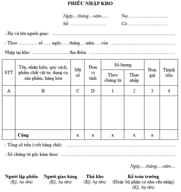 C&oacute; rất nhiều mẫu phiếu nhập kho trong thị trường hiện nay