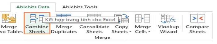 Hợp nhất c&aacute;c trang t&iacute;nh Excel với một thứ tự c&aacute;c cột kh&aacute;c nhau