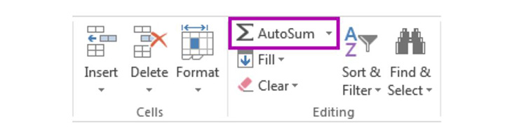 bắt đầu c&aacute;ch t&iacute;nh tổng trong Excel