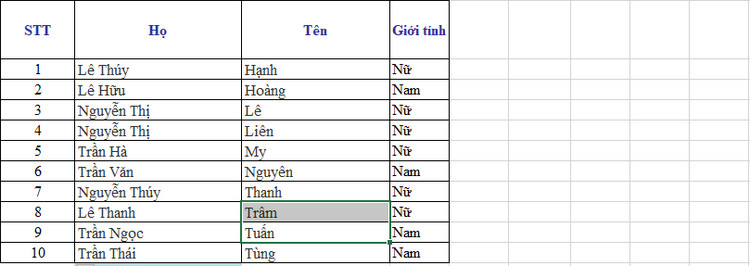 C&aacute;ch sắp xếp t&ecirc;n theo abc trong excel 2010 3