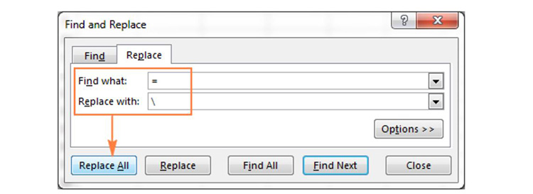 C&aacute;ch 3: Sử dụng chức năng FIND AND REPLACE của Excel