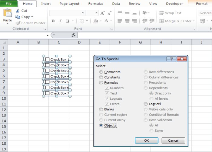 Hướng dẫn c&aacute;ch x&oacute;a checkbox trong bảng t&iacute;nh Microsoft Excel