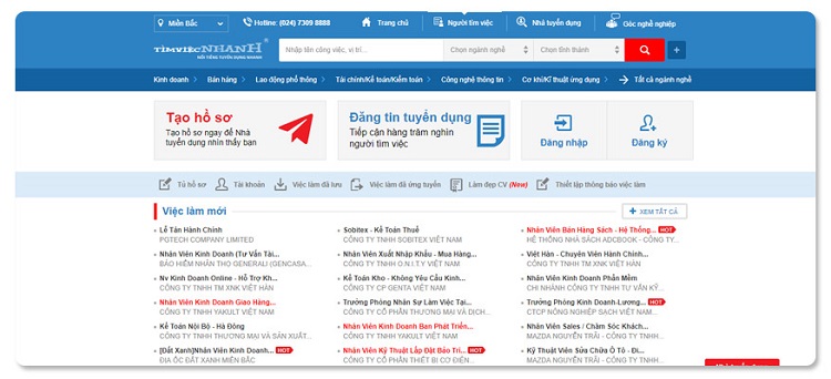 C&aacute;c trang tuyển dung chất lượng 