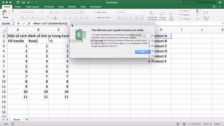 c&aacute;ch đ&aacute;nh số thứ tự trong excel 2010