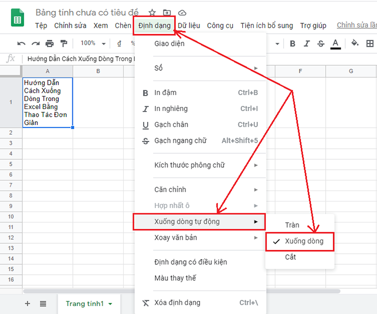 Xuống d&ograve;ng trong &ocirc; excel 8