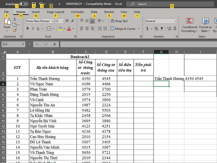 Gộp &ocirc; trong excel 7