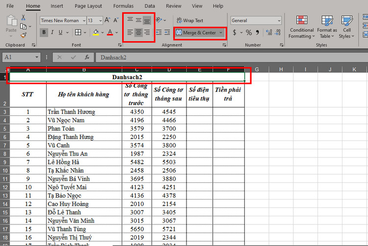 Gộp &ocirc; trong excel 4