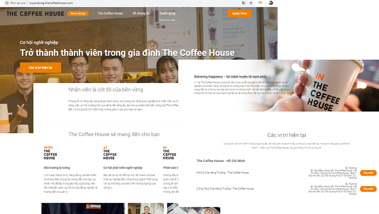Trang tuyển dụng của The Coffee House