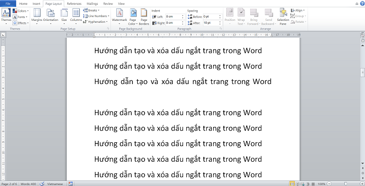 C&aacute;ch ngắt trang trong Word m&agrave; bất kỳ ai cũng c&oacute; thể thực hiện được 