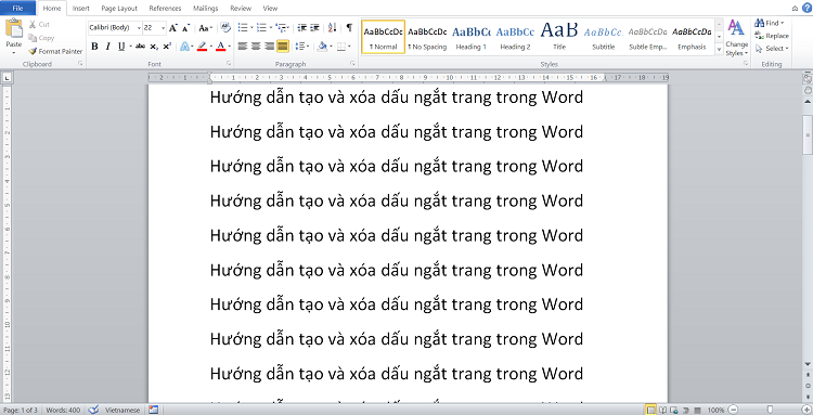 C&aacute;ch ngắt trang trong Word m&agrave; bất kỳ ai cũng c&oacute; thể thực hiện được 