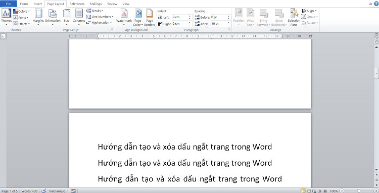 C&aacute;ch ngắt trang trong Word m&agrave; bất kỳ ai cũng c&oacute; thể thực hiện được 