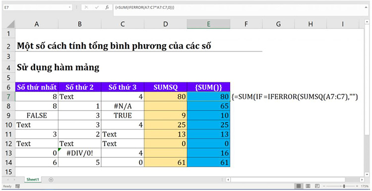Sử dụng h&agrave;m mảng