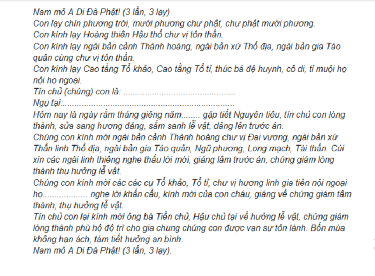 Văn khấn rằm th&aacute;ng gi&ecirc;ng 