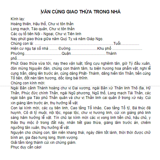 B&agrave;i c&uacute;ng giao th&ugrave;a trong nh&agrave;